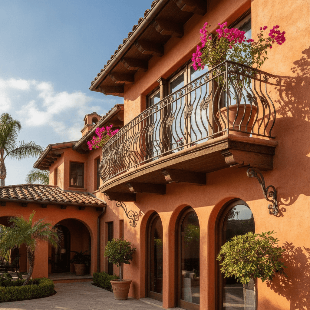 Custom iron balcony railing