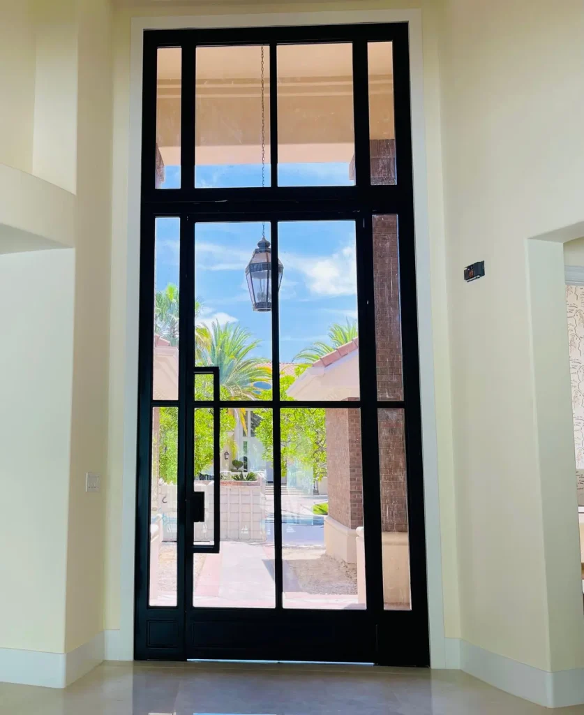 Tall modern iron entry door