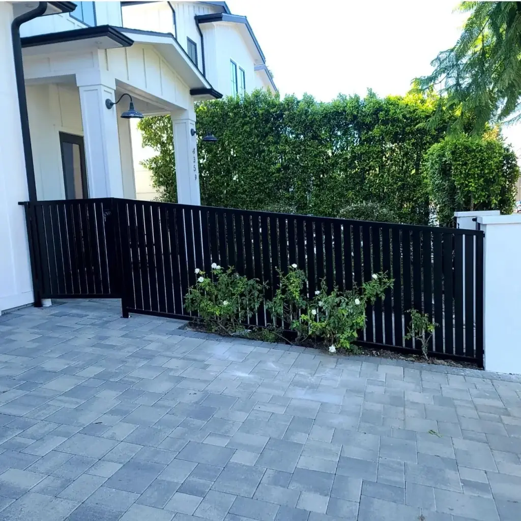 Black iron entry door with glass